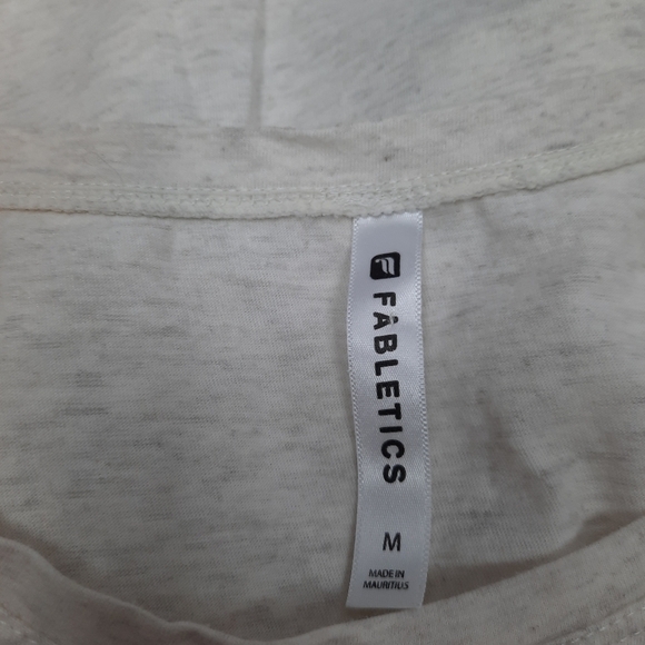 Fabletics Muscle Tank Top Open Sides Cream Heather Size Medium Women's - Picture 5 of 5